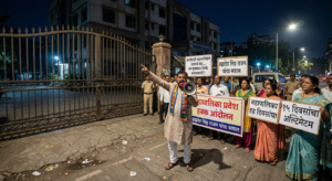व्हीव्हीएमसी मुख्यालयात प्रवेशबंदीवरून वाद; भाजप युवा मोर्चा आक्रमक