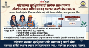 पालघरमधील आस्थापनांसाठी अंतर्गत तक्रार समिती बंधनकारक; नियमांचे उल्लंघन केल्यास ५० हजारांपर्यंत दंडाची कारवाई
